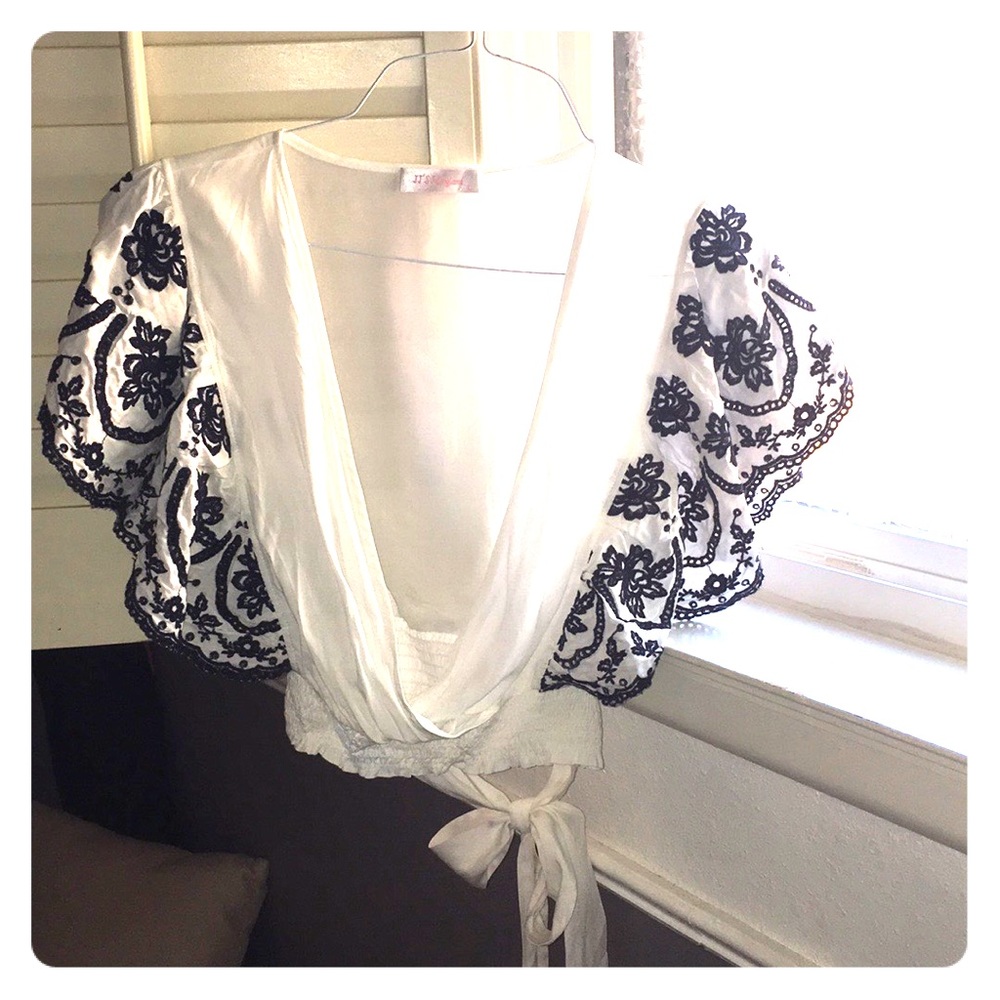 Forever 21 Crop Top with Floral Embroidery